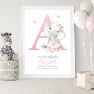 Personalised Christening Gift For Girl, Christening Keepsake for Girl, Gift for Goddaughter, Girls Christening Print, Gift From Godparents